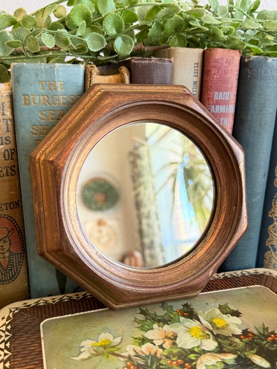 Vintage Other - Vintage  Octagonal Wall Mirror in Brown and Gold Tones